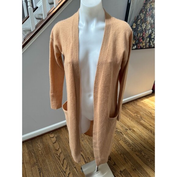 Spring + Mercer 100% Cashmere Long Open Duster Cardigan Sweater Size XS - Picture 1 of 3